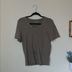 Women's V-Neck Top in Gray